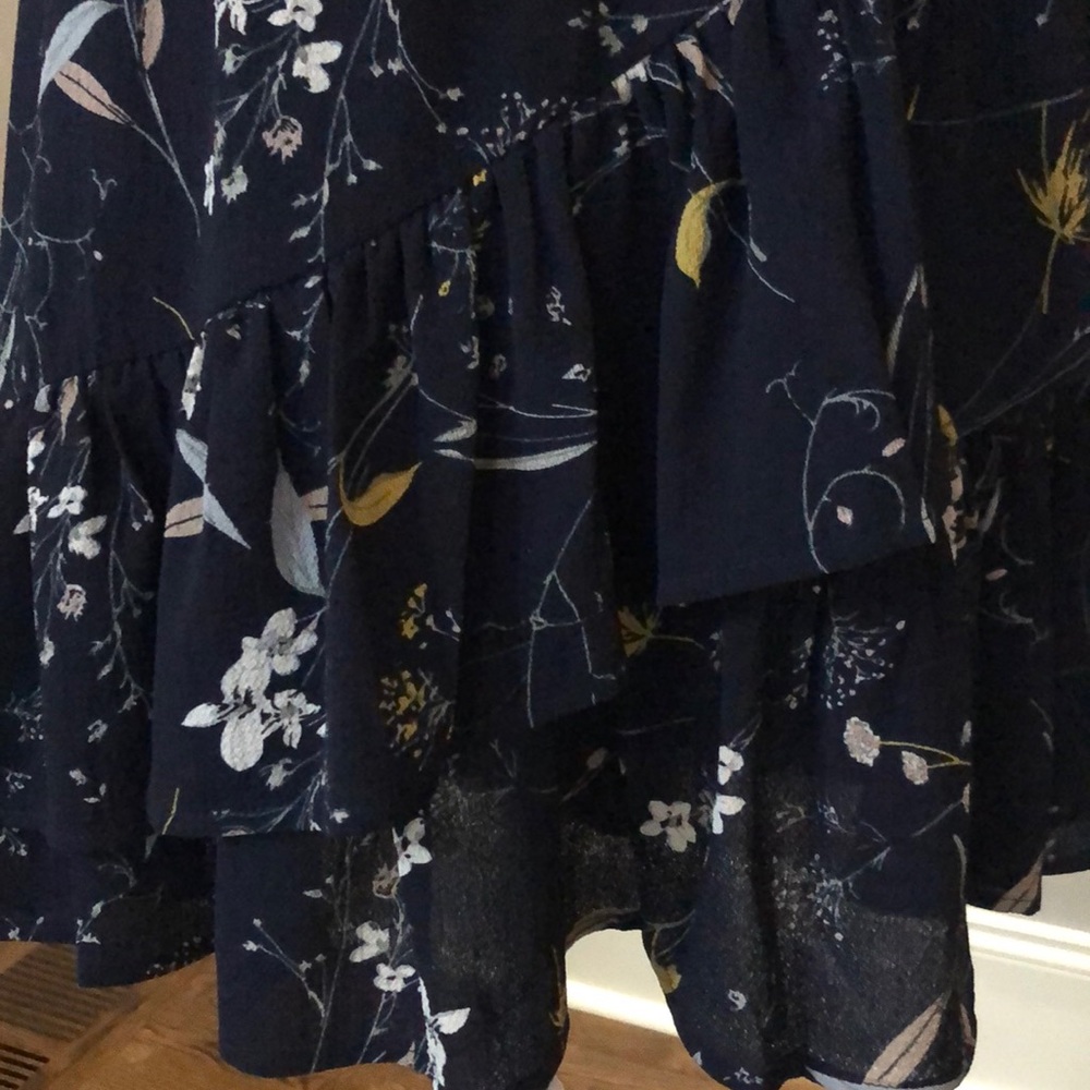 Navy Flower + Ruffle Dress - Picture 5 of 10
